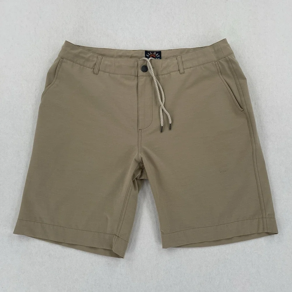 Faherty All Day Shorts Mens 35 Beige Drawstring 8